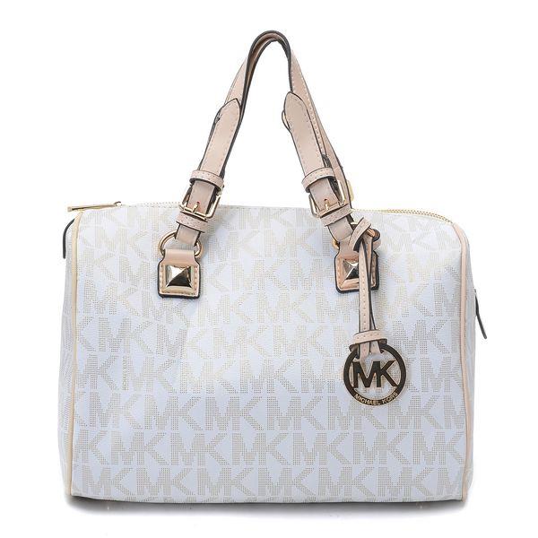 michael kors gråson medium logo satchel vanilla Clearance 6ogbw